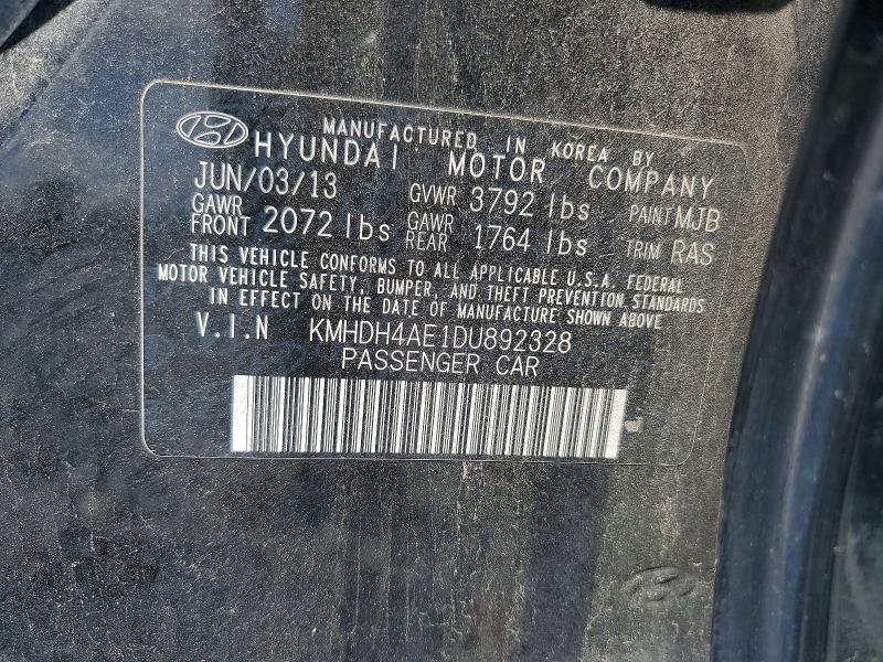 Aukcja sprzedaży 2013 Hyundai Elantra, vin: KMHDH4AE1DU892328, numer aukcji: 68226296