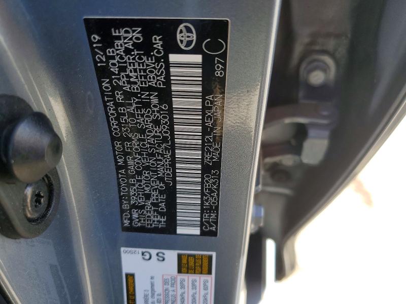 69610826 :رقم المزاد ، JTDEPRAE7LJ093016 vin ، 2020 Toyota Corolla مزاد بيع