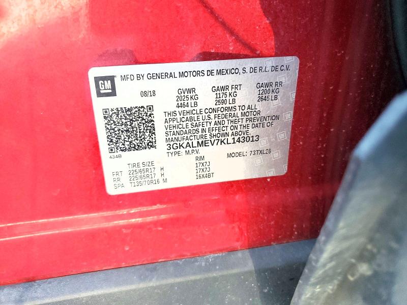2019 Gmc Terrain მანქანა იყიდება აუქციონზე, vin: 3GKALMEV7KL143013, აუქციონის ნომერი: 69247296