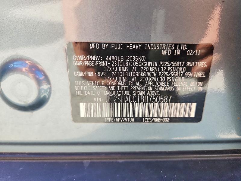 Продажа на аукционе авто 2011 Subaru Forester, vin: JF2SHADC1BH750587, номер лота: 69826366