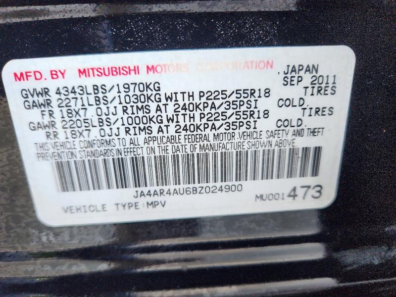 Aukcja sprzedaży 2011 Mitsubishi Outlander Sport, vin: JA4AR4AU6BZ024900, numer aukcji: 70659416