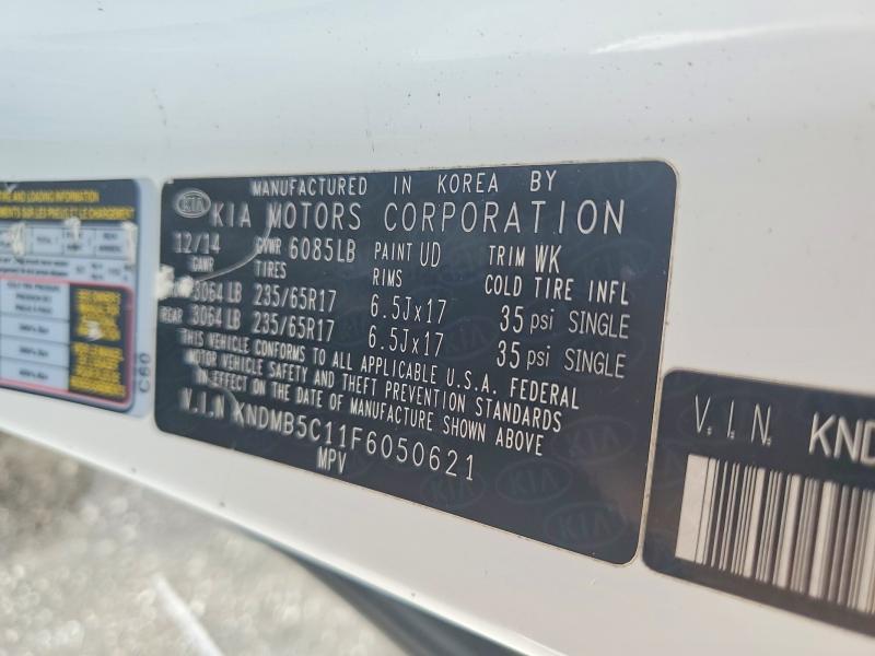 Aukcja sprzedaży 2015 Kia Sedona, vin: KNDMB5C11F6050621, numer aukcji: 69406416