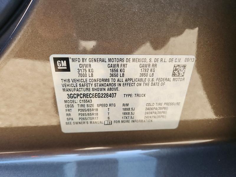2014 Chevrolet Silverado მანქანა იყიდება აუქციონზე, vin: 3GCPCREC6EG228407, აუქციონის ნომერი: 67710556