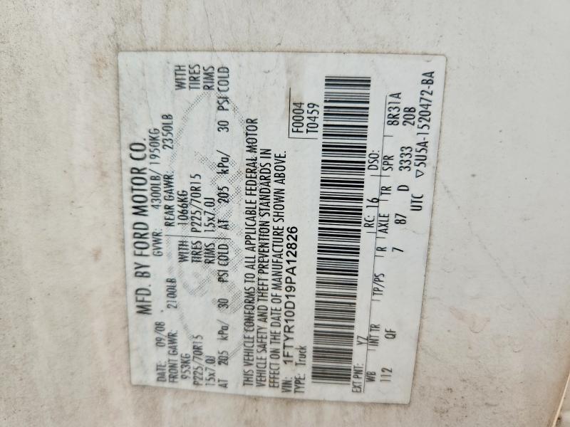67450596 :رقم المزاد ، 1FTYR10D19PA12826 vin ، 2009 Ford Ranger مزاد بيع
