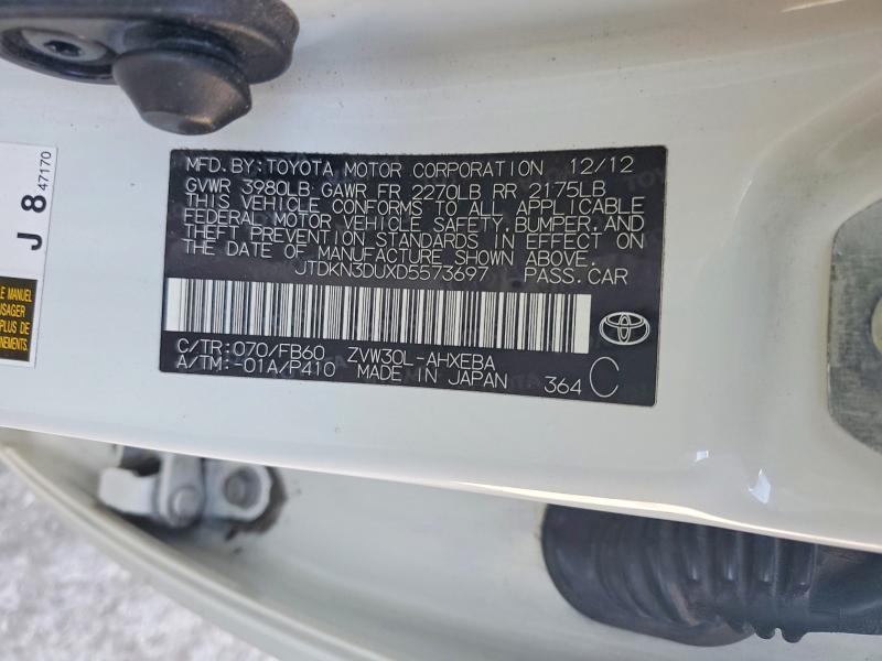 Продаж на аукціоні авто 2013 Toyota Prius, vin: JTDKN3DUXD5573697, номер лоту: 68450206