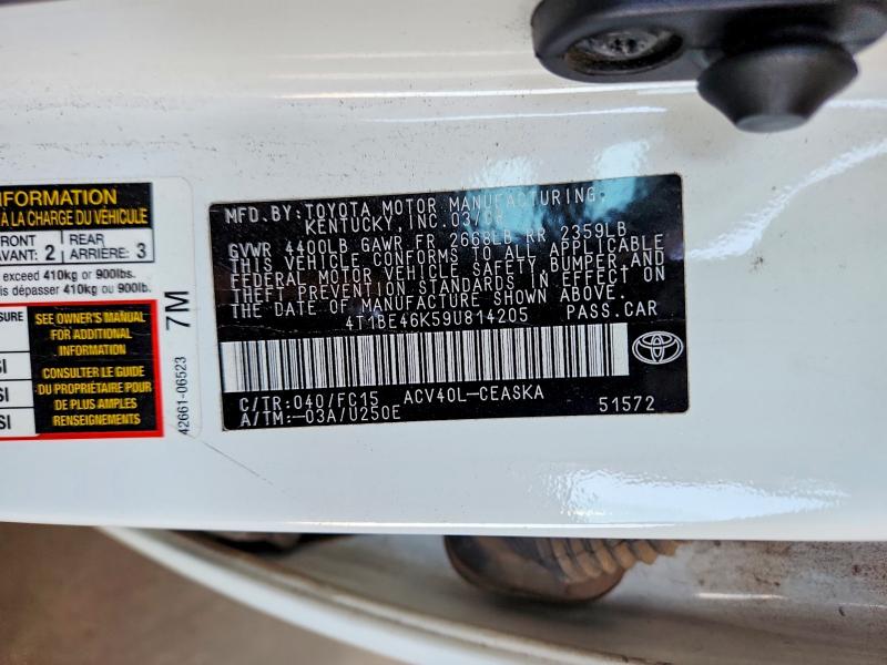 Aukcja sprzedaży 2009 Toyota Camry, vin: 4T1BE46K59U814205, numer aukcji: 67230296