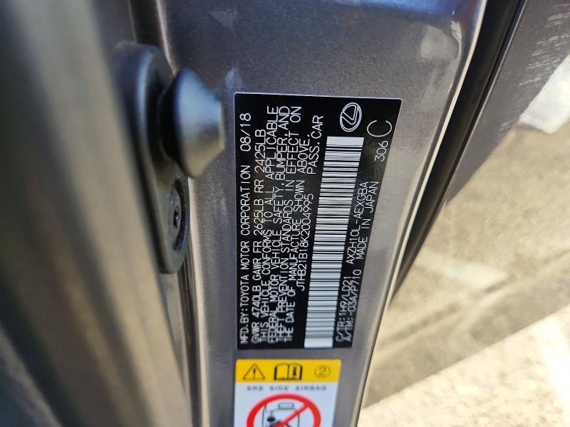 66855236 :رقم المزاد ، JTHB21B18K2004995 vin ، 2019 Lexus Es مزاد بيع