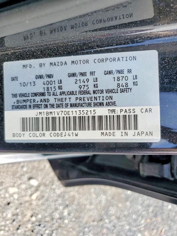 Aukcja sprzedaży 2014 Mazda 3, vin: JM1BM1V70E1135215, numer aukcji: 70291526