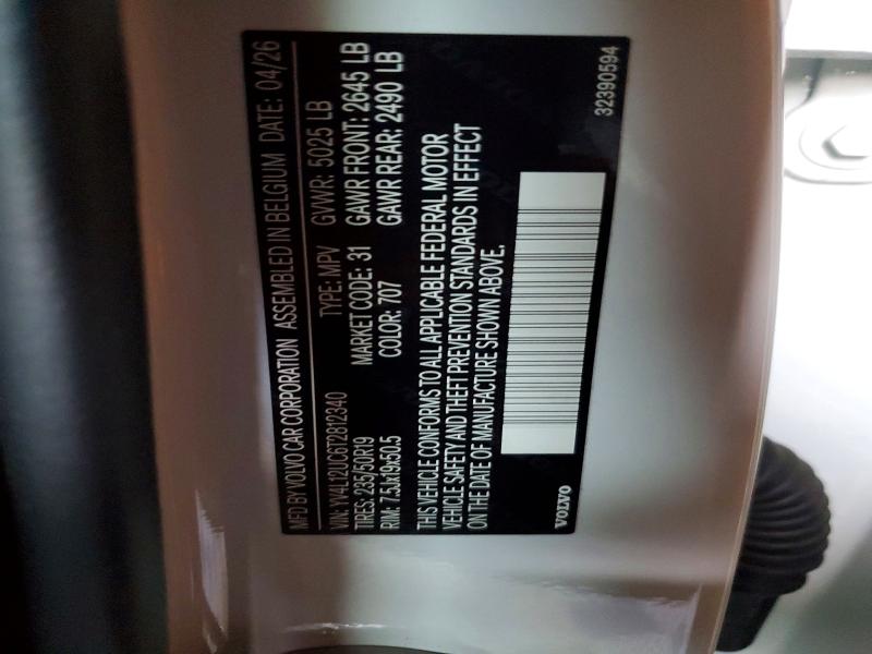 Aukcja sprzedaży 2026 Volvo Xc40, vin: YV4L12UC6T2812340, numer aukcji: 70084556