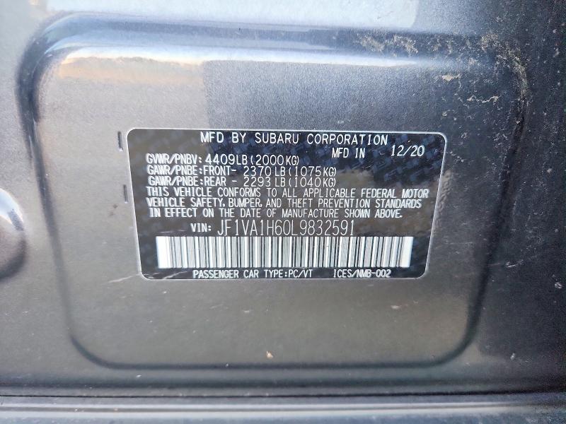 Aukcja sprzedaży 2020 Subaru Wrx, vin: JF1VA1H60L9832591, numer aukcji: 67553936