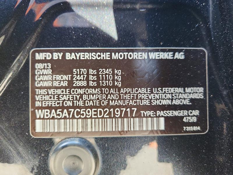 68247176 :رقم المزاد ، WBA5A7C59ED219717 vin ، 2014 Bmw 528 مزاد بيع