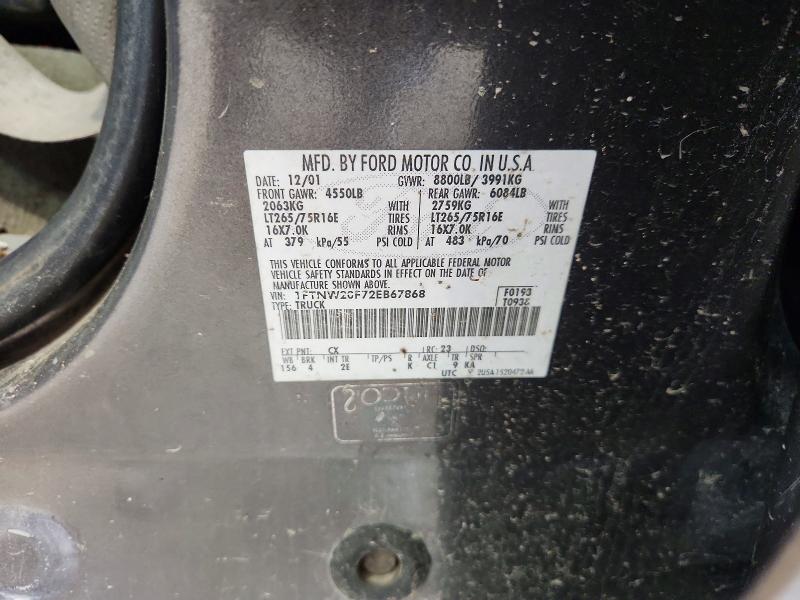 Продажа на аукционе авто 2002 Ford F250, vin: 1FTNW20F72EB67868, номер лота: 70167356