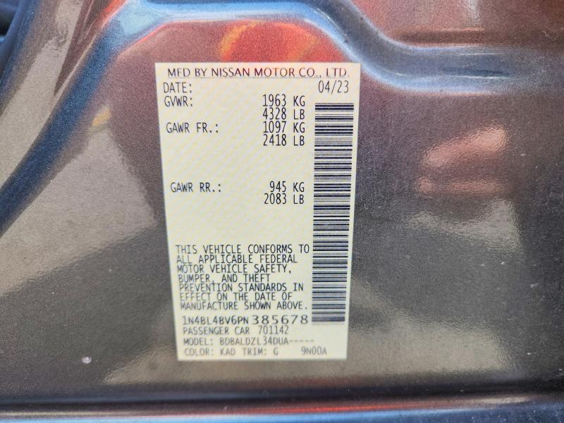 Продажа на аукционе авто 2023 Nissan Altima, vin: 1N4BL4BV6PN385678, номер лота: 68792276