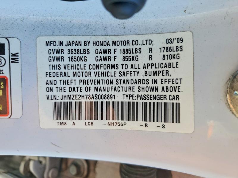 Продажа на аукционе авто 2010 Honda Insight, vin: JHMZE2H78AS008891, номер лота: 68188506