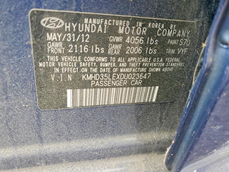 2013 Hyundai Elantra Gt მანქანა იყიდება აუქციონზე, vin: KMHD35LEXDU023647, აუქციონის ნომერი: 70762966