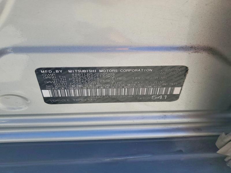 Продаж на аукціоні авто 2020 Mitsubishi Outlander, vin: JA4AZ3A30LZ030467, номер лоту: 70975376