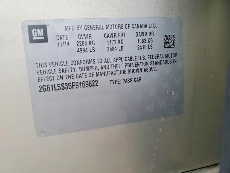 66797616 :رقم المزاد ، 2G61L5S35F9169822 vin ، 2015 Cadillac Xts مزاد بيع