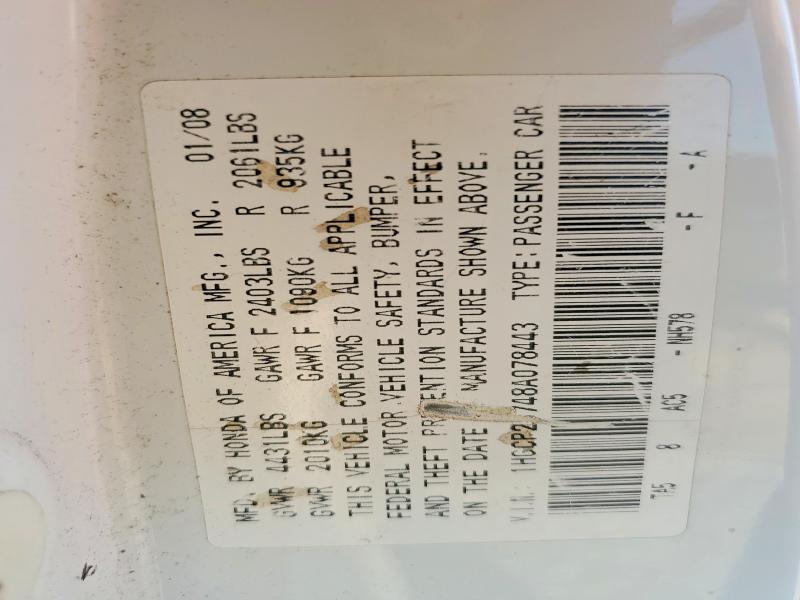 Aukcja sprzedaży 2008 Honda Accord, vin: 1HGCP26748A078443, numer aukcji: 67346876