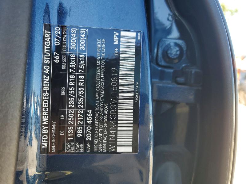 Auction sale of the 2021 Mercedes-benz Gla, vin: W1N4N4GB3MJ160819, lot number: 68856986