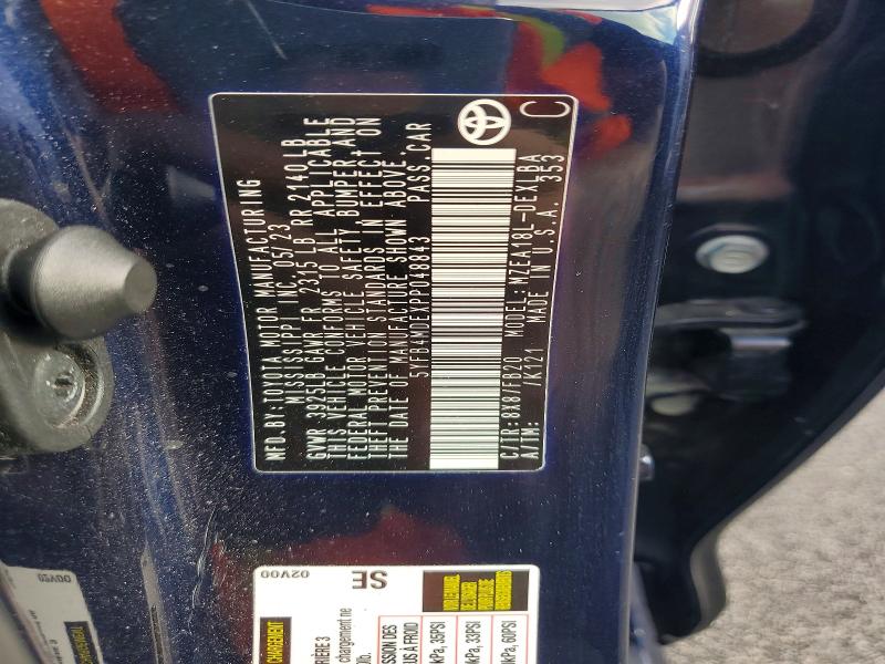 69419896 :رقم المزاد ، 5YFB4MDEXPP048843 vin ، 2023 Toyota Corolla مزاد بيع