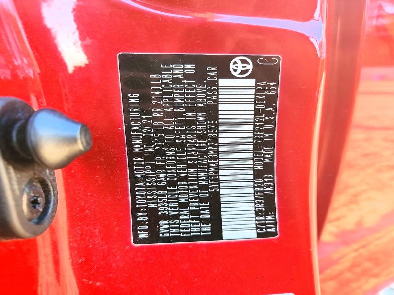 Aukcja sprzedaży 2021 Toyota Corolla, vin: 5YFEPMAE3MP218979, numer aukcji: 68427656