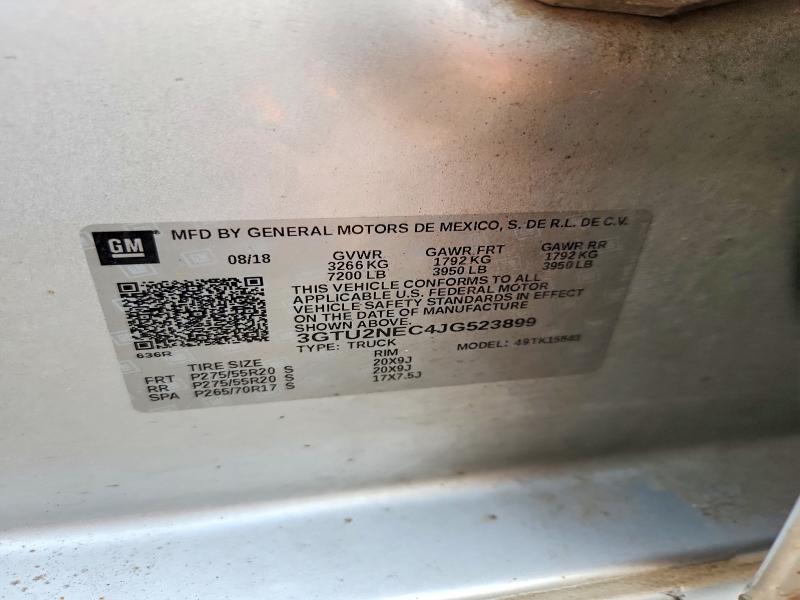 68158846 :رقم المزاد ، 3GTU2NEC4JG523899 vin ، 2018 Gmc Sierra مزاد بيع
