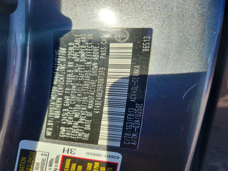 Aukcja sprzedaży 2009 Toyota Camry, vin: 4T4BE46K99R087379, numer aukcji: 67969646
