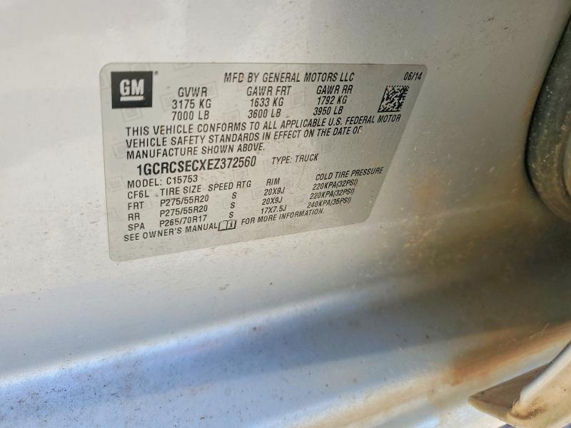 Продаж на аукціоні авто 2014 Chevrolet Silverado, vin: 1GCRCSECXEZ372560, номер лоту: 67255956