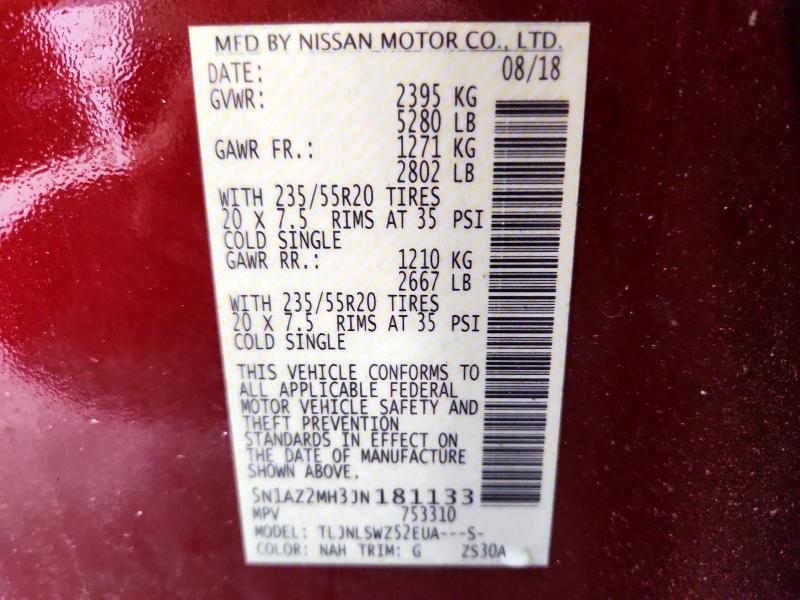 Aukcja sprzedaży 2018 Nissan Murano, vin: 5N1AZ2MH3JN181133, numer aukcji: 70075916