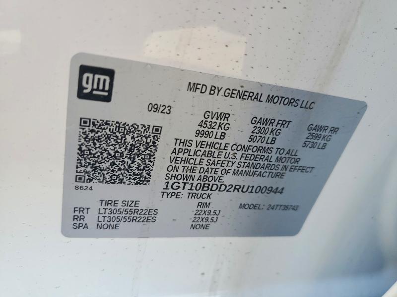 Aukcja sprzedaży 2024 Gmc Hummer Pickup, vin: 1GT10BDD2RU100944, numer aukcji: 69899396