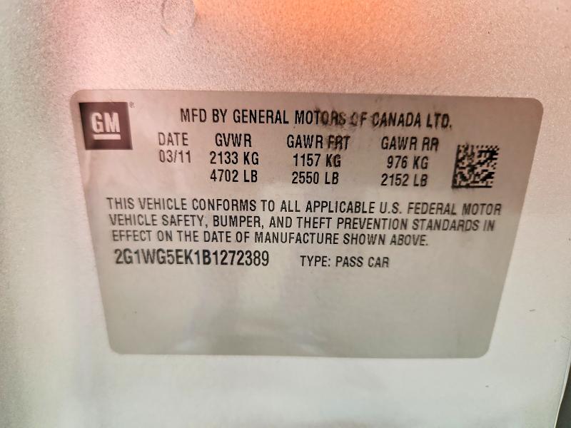 Продажа на аукционе авто 2011 Chevrolet Impala, vin: 2G1WG5EK1B1272389, номер лота: 69596936