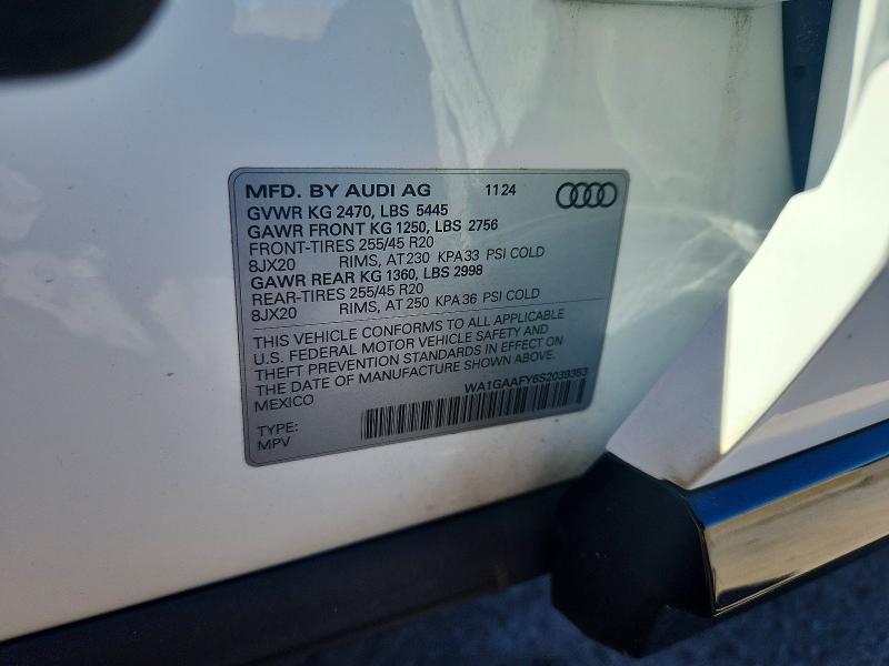 2025 Audi Q5 მანქანა იყიდება აუქციონზე, vin: WA1GAAFY6S2039353, აუქციონის ნომერი: 68553276