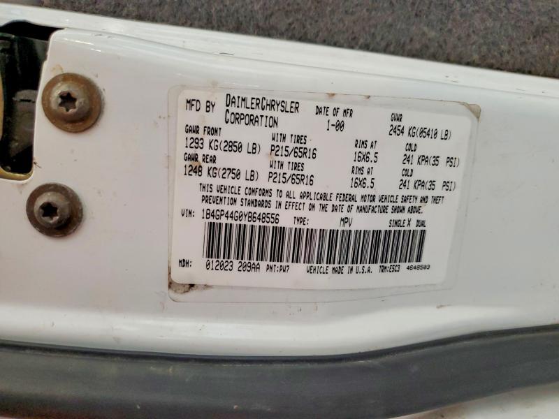 Продажа на аукционе авто 2000 Dodge Caravan, vin: 1B4GP44G0YB648556, номер лота: 68438266