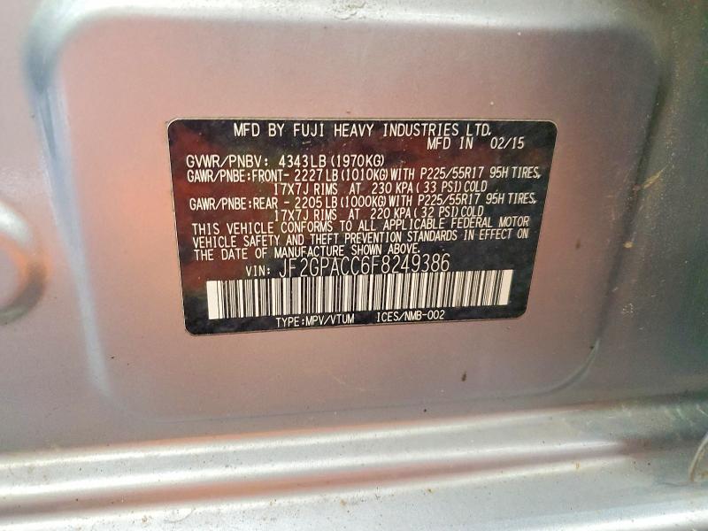 68748696 :رقم المزاد ، JF2GPACC6F8249386 vin ، 2015 Subaru Xv Crosstrek مزاد بيع