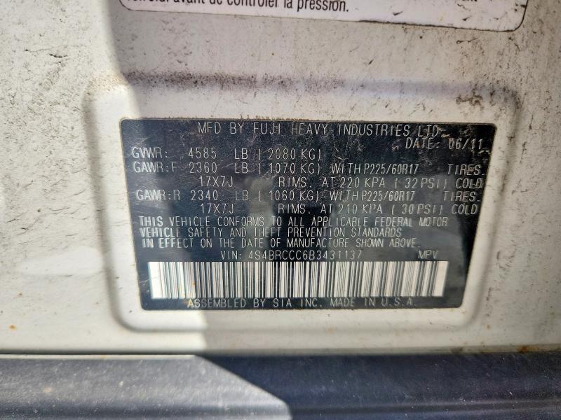Aukcja sprzedaży 2011 Subaru Outback, vin: 4S4BRCCC6B3431137, numer aukcji: 68422576