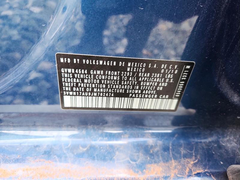 Aukcja sprzedaży 2018 Volkswagen Golf Alltrack, vin: 3VWH17AU9JM762474, numer aukcji: 70030986