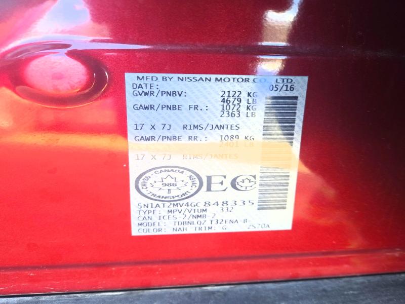 Продажа на аукционе авто 2016 Nissan Rogue, vin: 5N1AT2MV4GC848335, номер лота: 70117216
