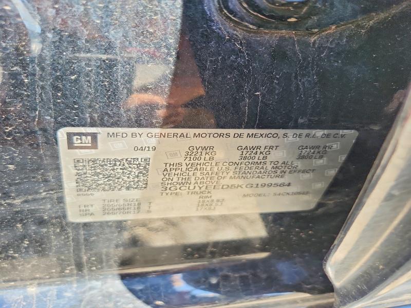 Продажа на аукционе авто 2019 Chevrolet Silverado, vin: 3GCUYEED5KG199564, номер лота: 70794506