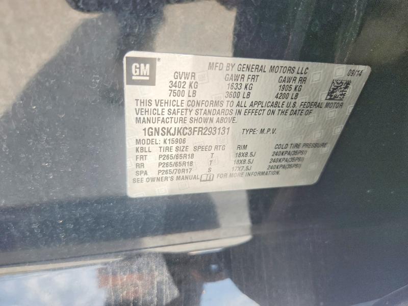 Aukcja sprzedaży 2015 Chevrolet Suburban, vin: 1GNSKJKC3FR293131, numer aukcji: 67608546