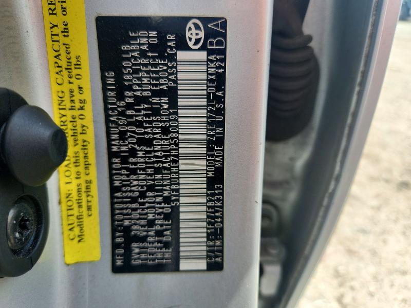Aukcja sprzedaży 2017 Toyota Corolla, vin: 5YFBURHE7HP580091, numer aukcji: 68937886