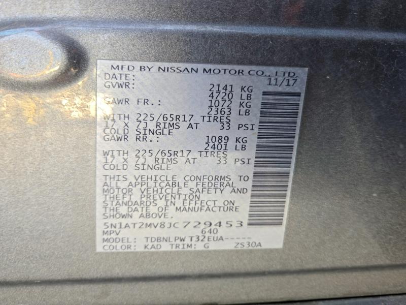 Продажа на аукционе авто 2018 Nissan Rogue, vin: 5N1AT2MV8JC729453, номер лота: 70974836