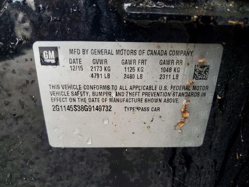 2016 Chevrolet Impala მანქანა იყიდება აუქციონზე, vin: 2G1145S38G9149732, აუქციონის ნომერი: 68375466