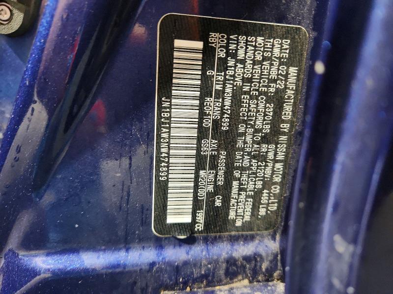 Продаж на аукціоні авто 2022 Nissan Rogue Sport, vin: JN1BJ1AW3NW474899, номер лоту: 68447276