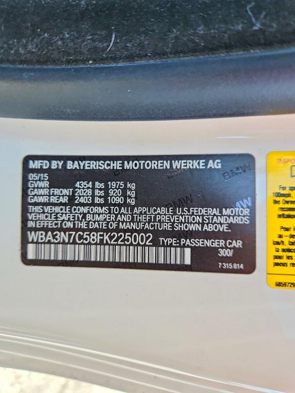 2015 Bmw 428 მანქანა იყიდება აუქციონზე, vin: WBA3N7C58FK225002, აუქციონის ნომერი: 70676486