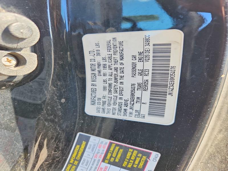 Aukcja sprzedaży 2006 Nissan 350z, vin: JN1AZ34E66M354076, numer aukcji: 69648286