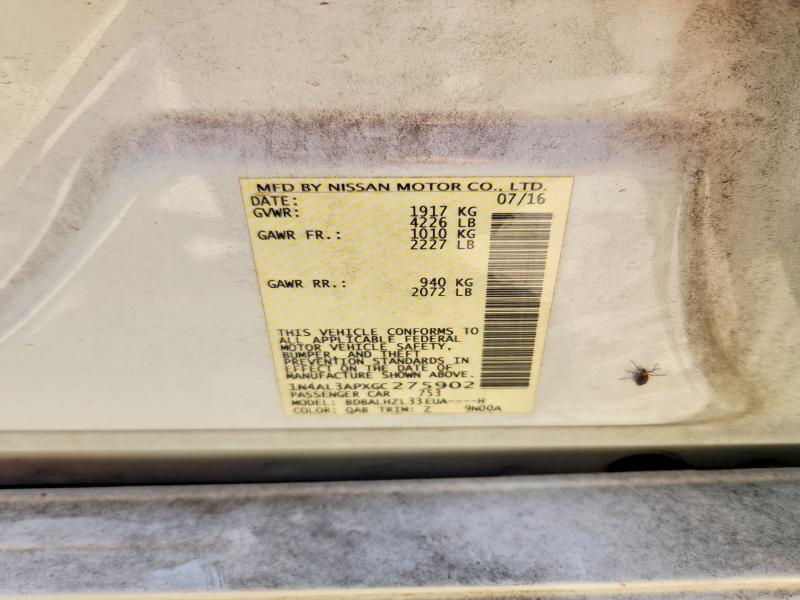 2016 Nissan Altima მანქანა იყიდება აუქციონზე, vin: 1N4AL3APXGC275902, აუქციონის ნომერი: 69160776