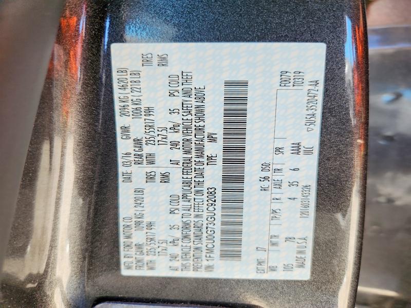 Продажа на аукционе авто 2016 Ford Escape, vin: 1FMCU0G73GUC92083, номер лота: 68006906