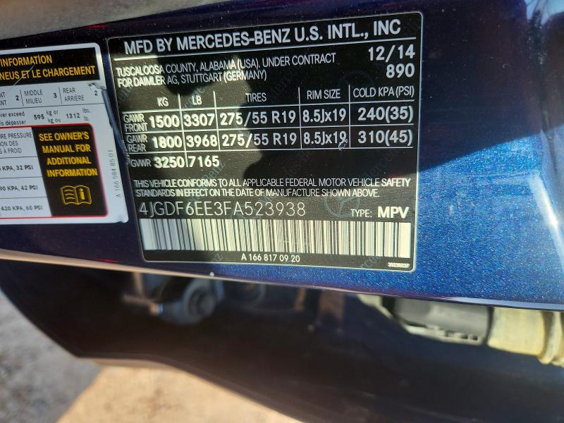 Продажа на аукционе авто 2015 Mercedes-benz Gl, vin: 4JGDF6EE3FA523938, номер лота: 67557536