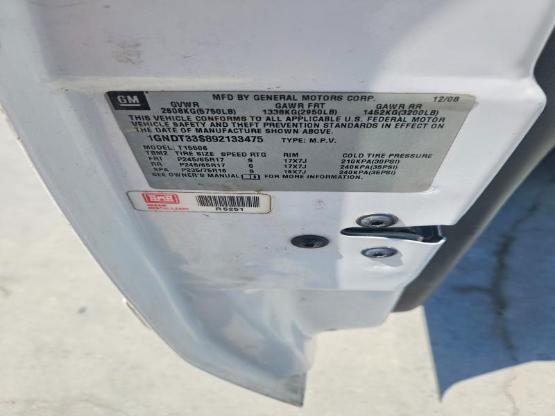 2009 Chevrolet Trailblazer მანქანა იყიდება აუქციონზე, vin: 1GNDT33S892133475, აუქციონის ნომერი: 69517636