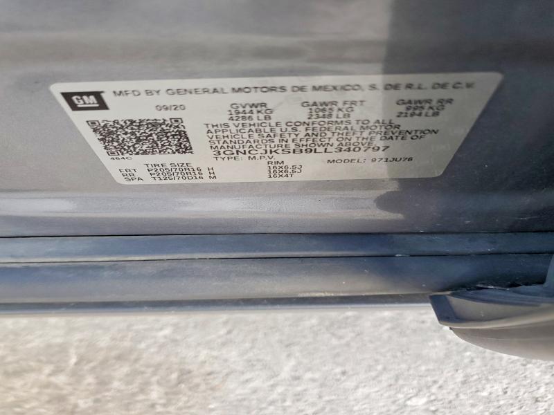 Продаж на аукціоні авто 2020 Chevrolet Trax, vin: 3GNCJKSB9LL340797, номер лоту: 69862456